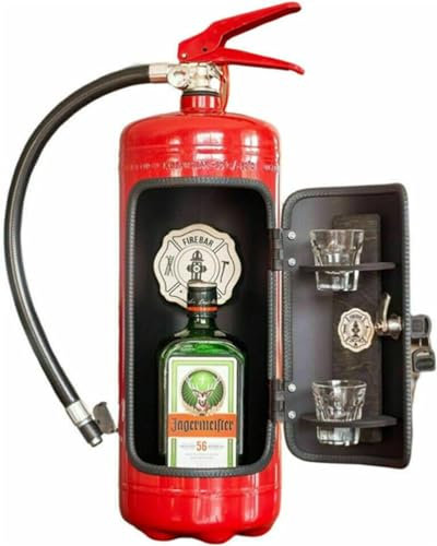 Fire Extinguisher Minibar for All Firefighters, Mini Bar Novelty Liquor Wine Storage Boxes, Firefighter Gifts for Men