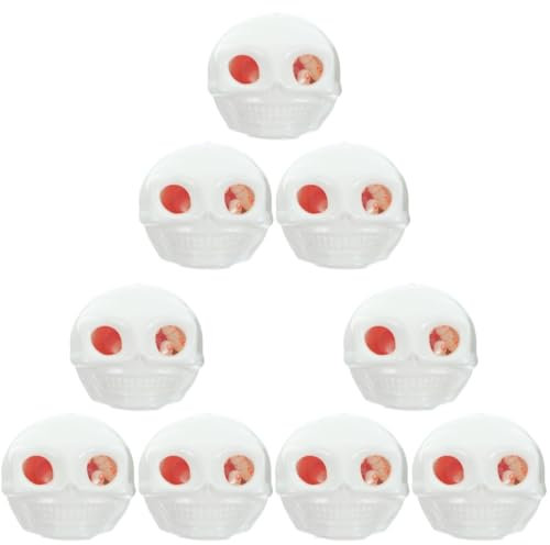 ibasenice 9 STK Skull-Pinch-Musik Streiche Sachen Halloween-Totenkopf-Spielzeug Halloween-Spielzeug Stressbälle Masse Sinnesball Dekorationen Skelett Kind Weiß Plastik