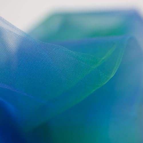 Tüll | weicher Tüllstoff | OMBRE | Farbverlauf | 3 Farben | 50x145 cm | Meterware (blau/türkis/grün)