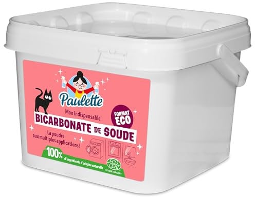 Paulette - Bicarbonate de Soude - Nettoie en Douceur, Ravive les Couleurs, Neutralise les Mauvaises Odeurs - Authentique et Naturel, Ecocert - 4kg
