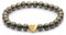 Echtes Pyrit Edelstein Armband mit 6mm Perlen und Edelstahlherz - verschiedene Längen - Heilstein Schutzstein Talisman Glücksbringer Geschenk (Pyrit, 18CM)