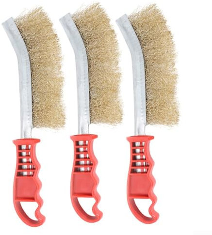 Profi Messing Grillbürste Set für Schweißnaht zum Reinigen 3 Stück