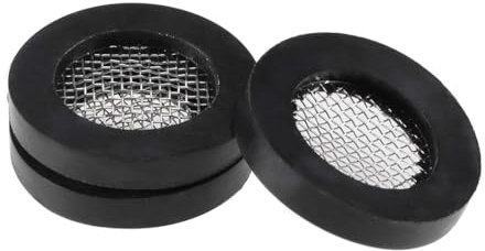 TOP-VIGOR 3Pcs Rubber Flat Washers 19mm OD 12mm ID 3mm Thickness with Stainless Steel Filter, O Ring with Mesh Washer Seal for Shower Hose Faucet Pipe Water Hose