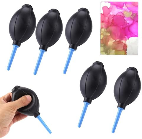 OTCRAFT 5Pack Soft Rubber Alcohol Ink Air Blower Dust Chips Camera Cleaner Craft Arts Painting Drawing Ink Black Blower Pump Hand Held Tool