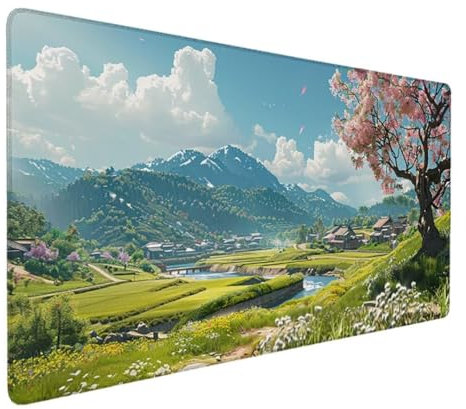 Gaming Mouse Pad Mouse Mat 700 x 300mm, Extra Large Mousepad Non-Slip Rubber Base Computer Keyboard Mat for Gaming, MacBook, PC, Laptop, Desk (Pink, Landscape) XXL Mouse Pad Gaming Mouse Pad 0-C