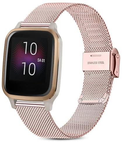 Issinlky cinturino in metallo per Garmin Venu Sq/Sq Music/Venu Sq 2/Sq 2 Music, cinturino in acciaio inox da 20 mm per Garmin Venu 2 Plus/Vivoactive 3/3 Music/Vivoactive 5/Venu/Forerunner 55 245 645