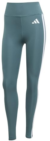 adidas Damen Optime Essentials 3 Stripes 7/8 Leggings, preloved teal/white, M