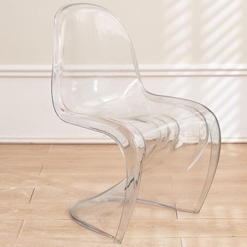 WEIDPHL Fußhocker Aus PP-Kunststoff, Ruhesitz, Minimalistische Ottomane, Make-Up-Stühle, Stapelbarer Stuhl Mit Rückenlehne Aus Kunststoff Für Esszimmer, Wohnzimmer, Schminktisch,Durchsichtig