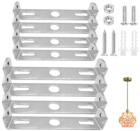 RFYTDCF 8 Stück Deckenhalterung Lampe, Lampenhalterung Decke 90/100mm Montagehalterung Deckenleuchte Halterung mit Schrauben Zubehör Pendelleuchte Halterung Licht Festsetzung