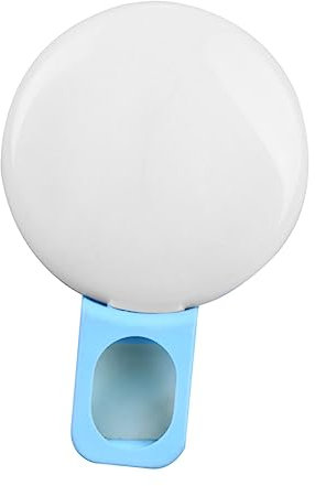 GRADENEVE Led Selfie Ring Light Clip-on Phone Fill Light USB Rechargeable Mini Portable Supplementary Lamp for Video Live Streaming Makeup Photography Blue Cold Warm