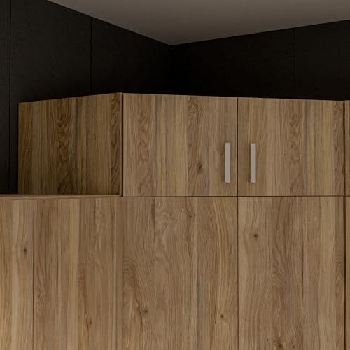 Forte ECONOBOX Schrankaufsatz 165, 2-türiger Drehtürenschrankaufsatz für Eckschrank, Holzwerkstoff, Mauvella Eiche Dekor, 165,2 cm breit, 38,1 cm hoch, 54,2 cm tief