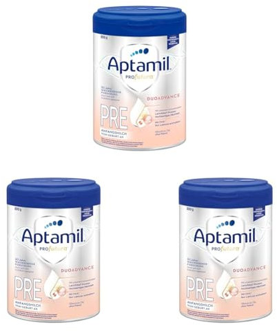 Aptamil Profutura DUOAdvance PRE – Anfangsmilch von Geburt an, Mit DHA, Nur Laktose, Ohne Palmöl, Babynahrung, Milchpulver, 1x 800 g (Packung mit 3)
