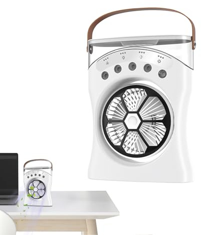 Ventilador de escritorio genérico – Ventilador de escritorio recargable con agua | de refrigeración silencioso de rotación de 180 grados para habitaciones, camping, playa y climas