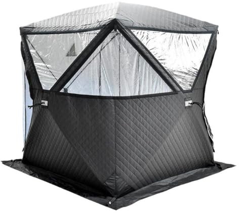 Tragbares Winterzelt für 4 Personen - Allwetter isoliertes Angelzelt mit Schornstein, stabil und einfach aufzubauen, ideal für Camping und Schneefischen