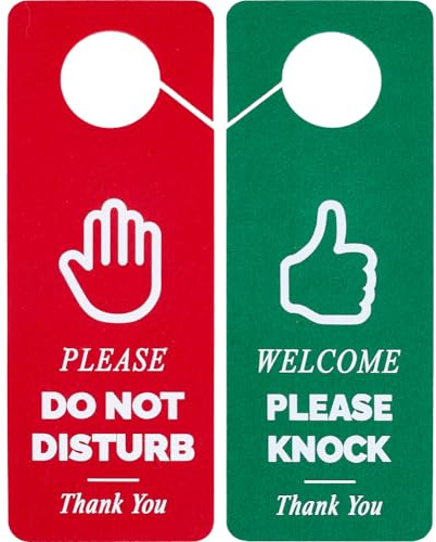 CRASPIRE 2 Confezione da Appendere alla Porta con Cartello Non Disturbare Benvenuto Bussare Grazie Rosso Verde Avviso Pubblico attività Commerciale Cartelli Rettangolari in Feltro da Appendere