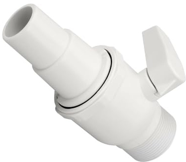 BE-TOOL Pool Absperrventil, 2-Wege Schwimmbadpumpe Kugelhahn 3.8 cm-3.2 cm PVC Schlauchadapter Kompatibel mit Hayward Poolfilter (Weiß)