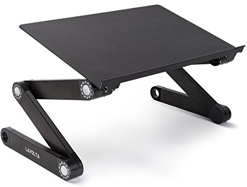 Lavolta Laptop Table Desk - Laptop Notebook Stand Adjustable - Ergonomic Breakfast Bed Tray Book Holder - Black