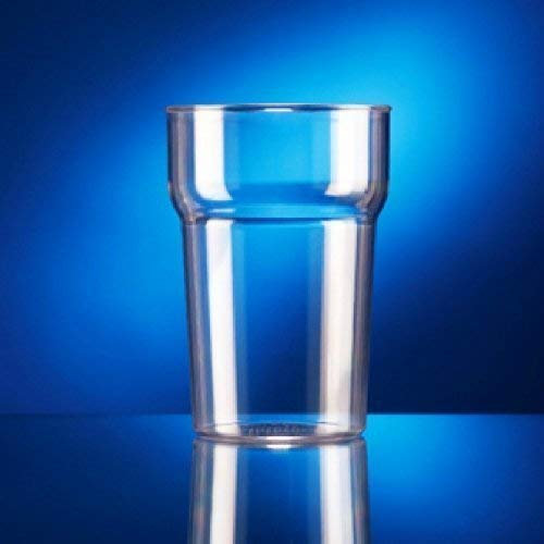 We Can Source It Ltd - Rigid Polycarbonate Nonic Pint Glasses 20oz/568ml - Reusable Plastic Tumblers for Pubs, Bars, Restaurants and Outdoor Events - 10 Pack