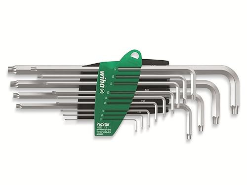 Wiha Stiftschlüssel Set mit ProStar Halter (39105) 14tlg. I Torx Winkelschlüssel Satz I Torxschlüssel T5+T6+T7+T8+T9+T10+T15+T20+T25+T27+T30+T40+T45