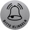 Schild Bitte Klingeln | Symbol und Text | Edelstahl selbstklebend 5 cm (Türschild, Edelstahlschild) wetterfest