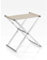 JOOP! BATHLINE, Hocker Chrom u. Lederimitat Grau geprägt, Grau u. Chrom