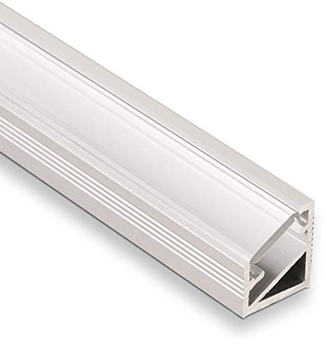 SOTECH 10 Stück LED Profil-66 Eckprofil Alu eloxiert 2000 x 14,5 x 16,5 mm | mit opaler Abdeckung