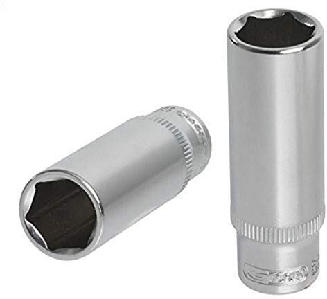 KS Tools 922.1429 - Douille longue 6 pans 1/4'' - 9mm - Gamme ULTIMATE® - En Chrome Vanadium - Finition chromée satinée