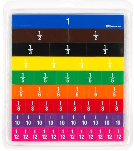 EAI Education Fraction Tiles with Tray: Numbered - Set of 51