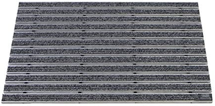 EMCO Eingangsmatte DIPLOMAT Rips hellgrau 12mm Fußmatte Schmutzfangmatte Fußabtreter Antirutschmatte, Größe:740 x 490 mm