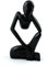 G6 COLLECTION 12 Abstract Sculpture Statue Wooden Handmade Handcrafted Art Thinking Man Home Decor (Black)