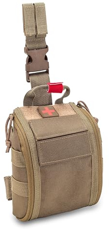 ELITE BAGS Leg First Aid Kit, Emergency First Aid Kit, Medium size, Coyote colour, Fast's