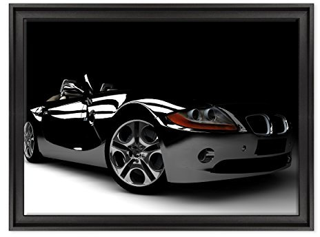 Bild auf Leinwand Canvas – Gerahmt – fertig zum Aufhängen – Supercar – BMW Z3 Z8 – Rennwagen Sport Design Dimensione: 50x70cm C - Colore Nero Contemporaneo