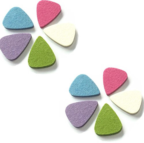 PEIUJIN 10 Stück Felt Picks, Gitarre Plektren Plectrum für Ukulele, Mehrfarbig (Tpy A 10Pcs)