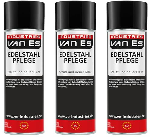 3x Edelstahlreiniger 400 ml Spray Reiniger Edelstahl VA Pflegespray Küche Gastromonie
