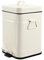 Bathroom Bin, Small White Pedal Bin with Soft Close Lid, Retro Vintage Style Square Trash Bin Can for Bedroom, Living Room, Office, Cream White, 5L / 1.3 Gallon