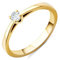 Orovi Damen Diamant Ring Gelbgold, Verlobungsring 14 Karat (585) Gold und Diamant Brillanten 0.1 Ct, Solitärring Ring Handgemacht in Italien