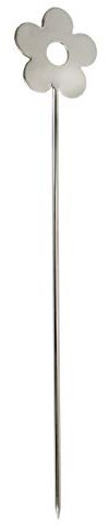 DARO DEKO Garten-Stecker Blume Silber M - 12cm x 62cm