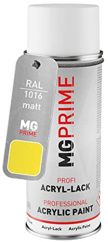 MG PRIME RAL 1016 Jaune soufre/Sulfur yellow Bombe aérosol 400 ml mat séchage rapide