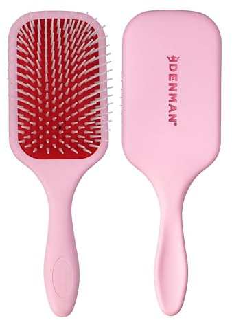 Denman Detangling & Styling Paddle Hairbrush For Wet Or Dry Hair - Curly, Coily, Straight, Thick & Long, Ideal for Women & Men, D38 - Pink Crush