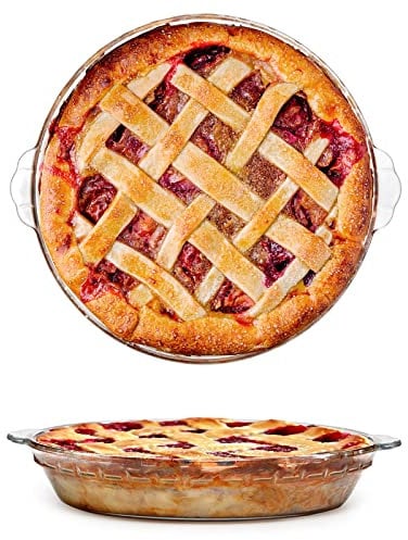 Forno Basics, piatto da forno in vetro trasparente con manico, 20,3 cm, ideale per lasagne, casseruole, torte, pane, e ciottoli, rotondo 9-1/2 inch