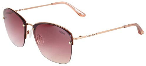 Suuna Womens Modern Square Rimless Sunglasses - Gold