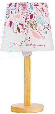 Pauleen 48045 Cute Flower Lamp Tischleuchte max. 20W Tischlampe für E27 Lampen Kinderzimmerlampe Blumen Pink Rosa Stoff/Holz ohne Leuchtmittel