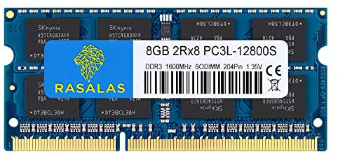 Rasalas 8GB PC3L-12800S RAM for Laptop: DDR3-1600mhz 2Rx8 1.35V 204-Pin CL11 Portable Mémoire RAM Module Upgrade