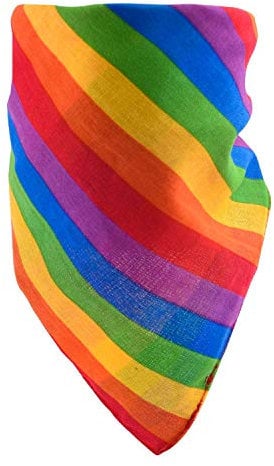 TRIXES Regenbogen-Bandana - Regenbogen-Geschenkidee - LGBTQIA+ -Baumwollbandana - Mehrfarbiges Halstuch - Pride-Zubehör - Pride-Parade - LGBTQIA+-Zubehör - Kopftuch