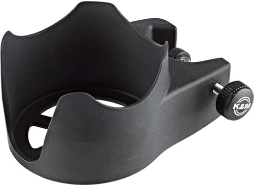 K&M 16027 Getränkehalter Biobased Schwarz - Korpus aus biobasiertem Kunststoff - anschraubbar von ø 1,1-3 cm