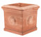Maceta Cubo con Rosone Hecha a Mano - Terracota Original - Resistente a Las heladas