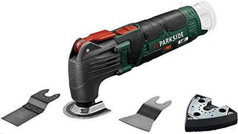 Parkside Outil multifonction sans fil 4 en 1 : sciage, coupe, rabotage et ponçage avec batterie 12 V 2 Ah et chargeur rapide Outil d'oscillation très polyvalent