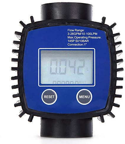 Digital Flow Meter,Diesel Fuel Oil Turbine Electronic Flow Meter Counter,Multipurpose High Accuracy Water Diesel Flowmeter with 1in Internal Thread For Chemicals Liquid Water