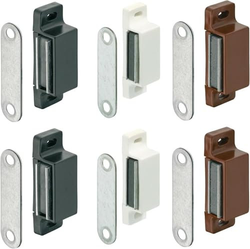 cyclingcolors 2x Magnetschnäpper 4kg braun schwarz weiß stark Türmagnet Möbelmagnet Magnetverschluss Schrank Möbel Schranktür Türschließer Türverschluss (Schwarz)