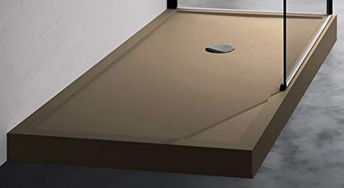 Novellini Olympic Plus Piatto Doccia Alto Misura 110X70 Altezza 12,5 cm Colore Terra Installazione Appoggio Pavimento Superficie Liscia Materiale Acrilico Compreso Piedini Copri Piletta Scarico